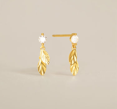 Diamond Leaf Dangle Stud