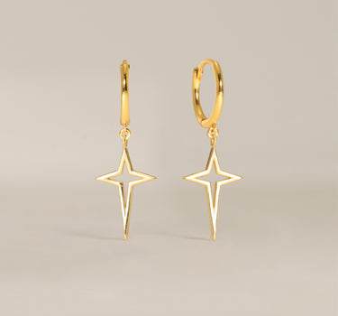 Hollow Dangle Star Hoop