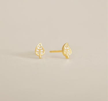 Diamond Leaf Studs