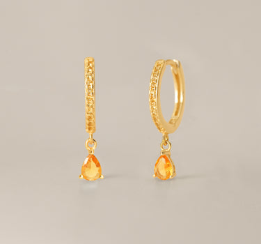 Topaz Paved Teardrop Hoops