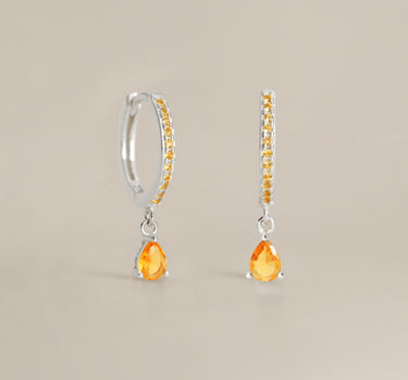 Topaz Paved Teardrop Hoops