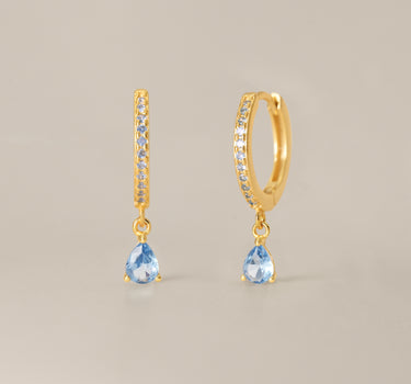 Zircon Paved Teardrop Hoops