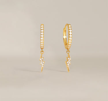 Paved Diamond Lightning Hoop