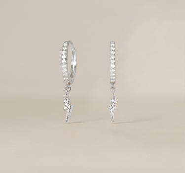 Paved Diamond Lightning Hoop