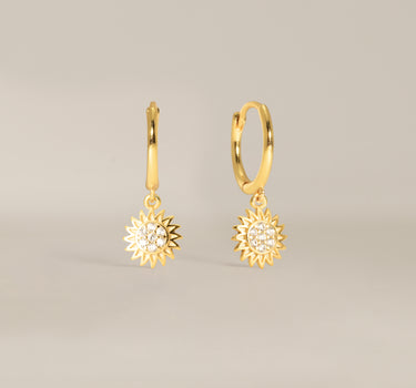 Sunflower Dangle Hoops