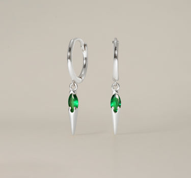 Spike Emerald Hoops