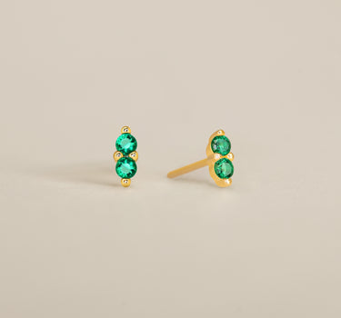 Twin Emerald Studs