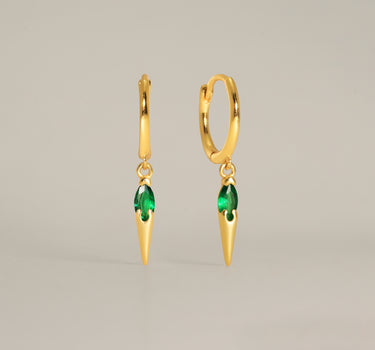 Spike Emerald Hoops