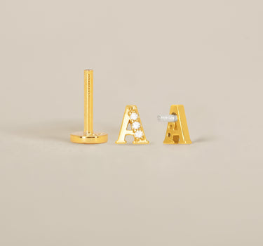 A - Letter Flat Back Labret