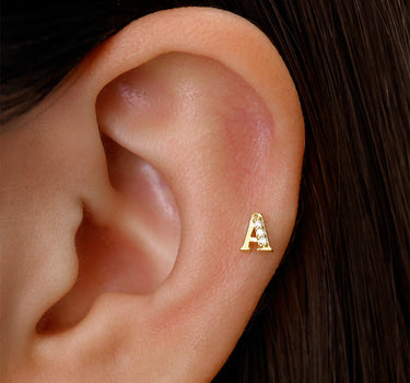 A - Letter Flat Back Labret