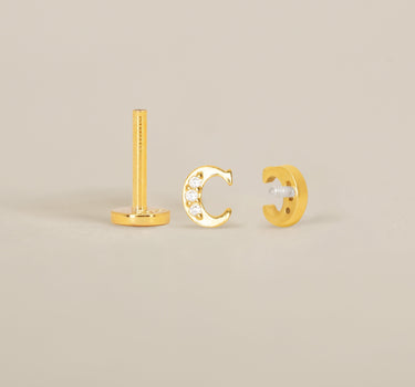 C - Letter Flat Back Labret