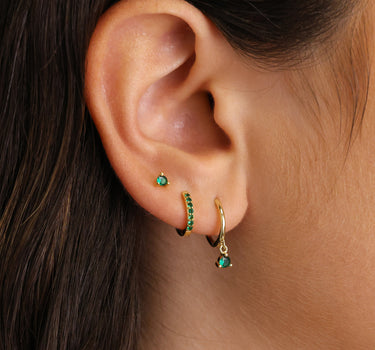 Emerald Dangle Ear Stack