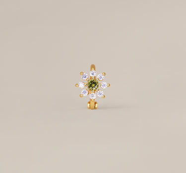 Mini Peridot Flower Hoops