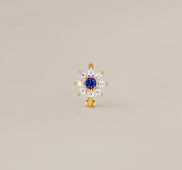 Mini Sapphire Flower Hoops