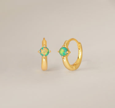 Garden Green Opal Stone Huggies