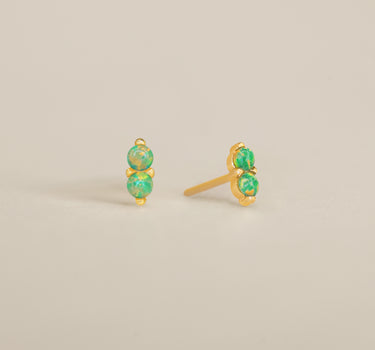 Twin Green Opal Studs