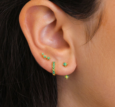 Green Opal Front Back Ear Stack