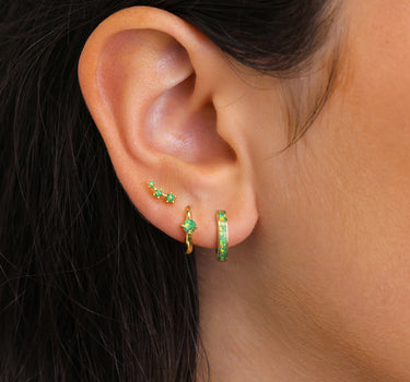Green Opal Inlay Ear Stack