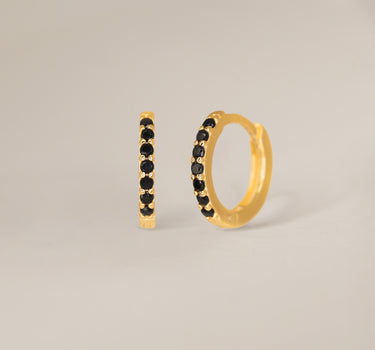PAVED Black Onyx Hoops