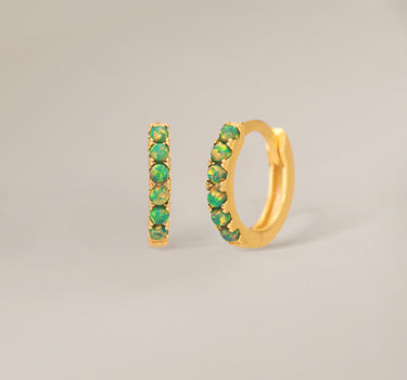 PAVED Green Opal Hoops
