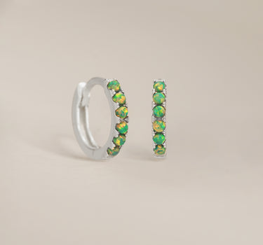 PAVED Green Opal Hoops