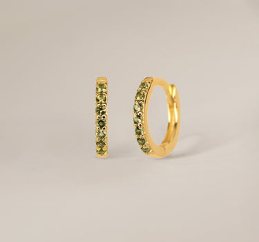 PAVED Peridot Hoops