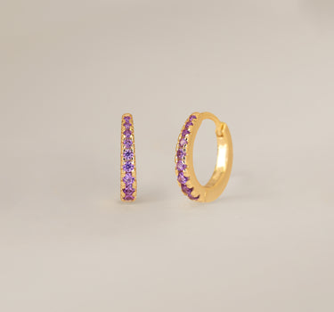 Amethyst Tapered Huggie Hoop