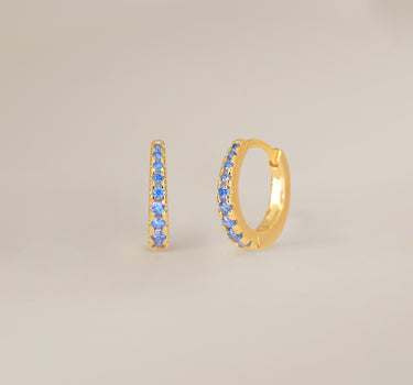 Aquamarine Tapered Huggie Hoop