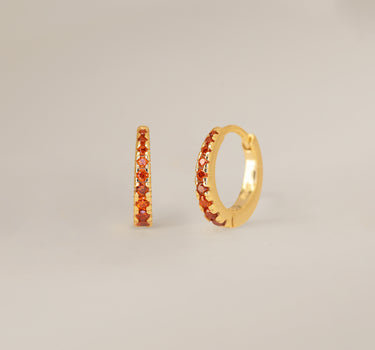 Garnet Tapered Huggie Hoop
