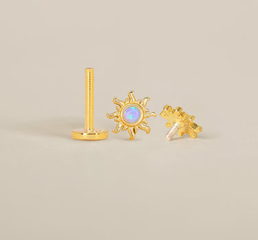 Blue Opal Sun Flat Back Labret