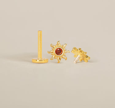 Garnet Sun Flat Back Labret