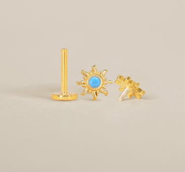 Turquoise Sun Flat Back Labret