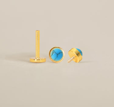 Turquoise Stone Flat Back Labret
