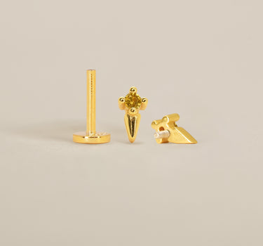 Topaz Spike Flat Back Labret