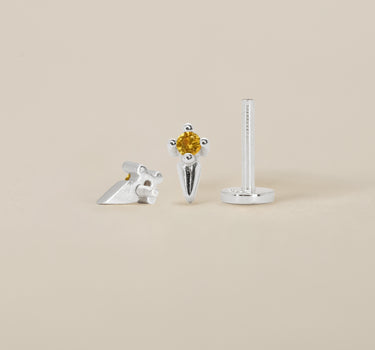Topaz Spike Flat Back Labret