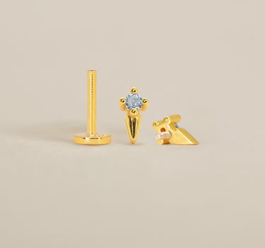 Zircon Spike Flat Back Labret