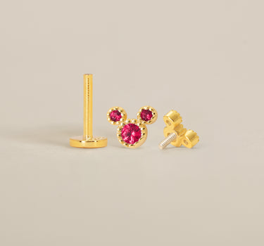 Ruby Mouse Flat Back Labret