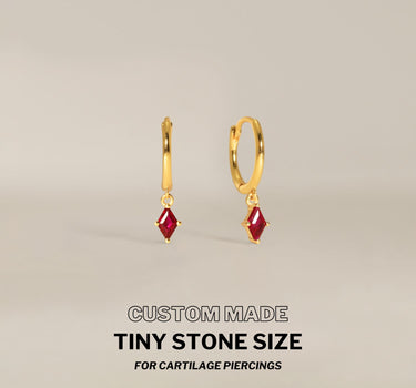 Mini Ruby Cut Hoops