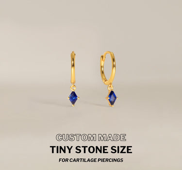 Mini Sapphire Cut Hoops