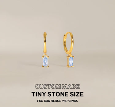 Mini Baguette Zircon Hoops