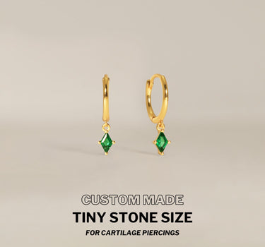 Mini Emerald Cut Hoops
