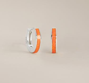 Orange Opal Inlay Hoops