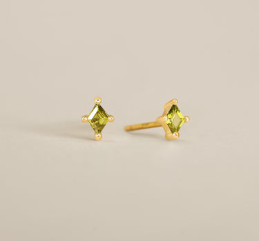 Peridot Cut Studs