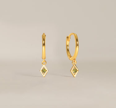 Geometric Peridot Hoops