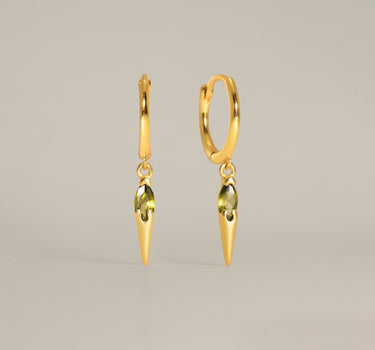 Spike Peridot Hoops
