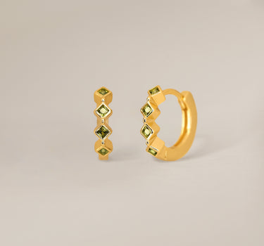 BEZEL Peridot Hoops