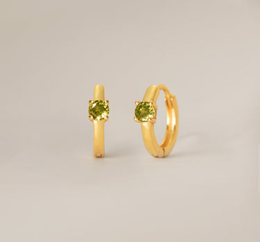 Single Stone Peridot Hoops