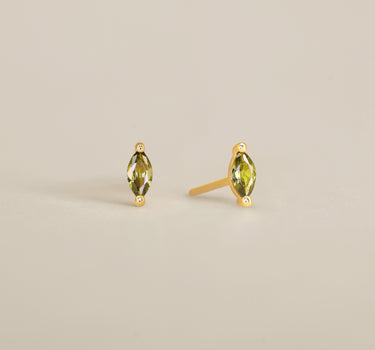 Single Marquise Peridot Studs