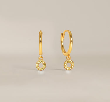 Paved Circle Peridot Hoops