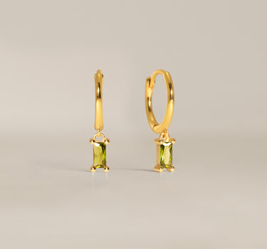 Baguette Peridot Hoops